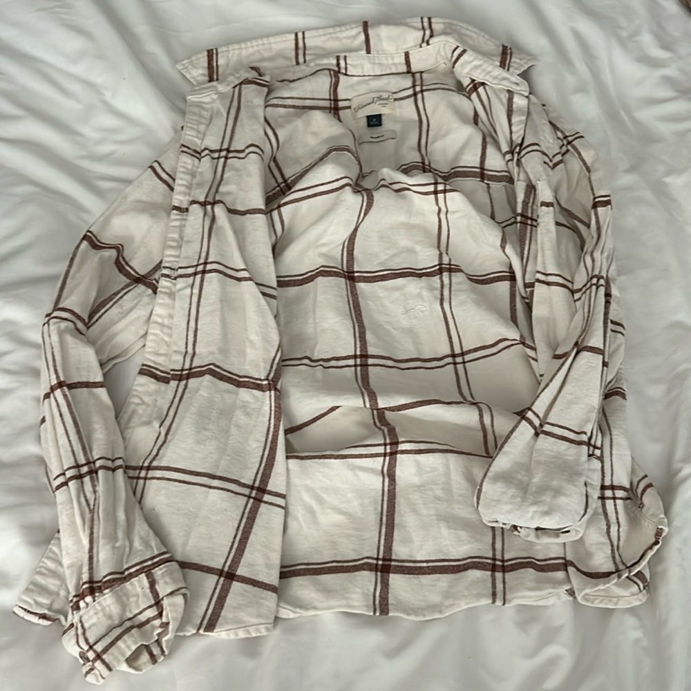 White and orange flannel